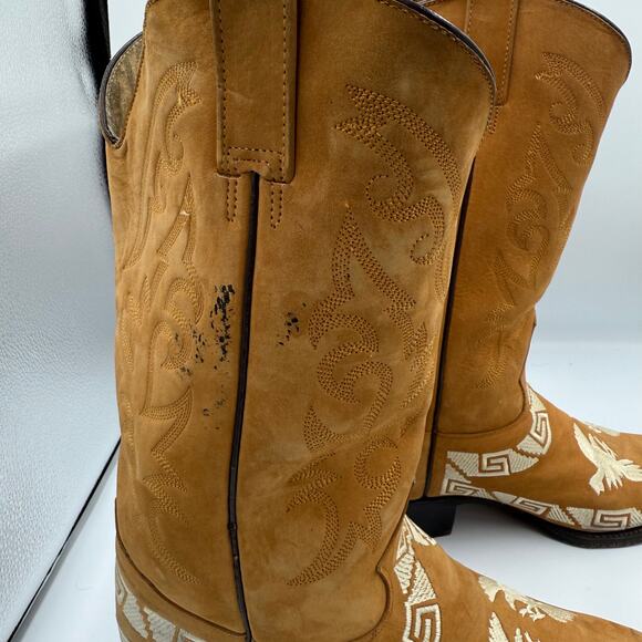 Rudel Camel Embroidered Pointed Men's Western Cowboy Boots Sz 29.5EE - Picture 8 of 14